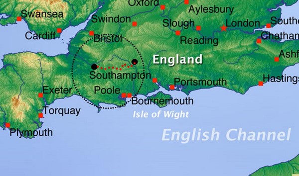 localisation sejour sud angleterre